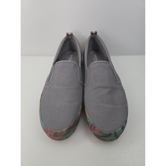 Sperry Crest Twin-Gore Slip-On Platform Sneakers Shoes Grey Tropical Women's 11 - Picture 3 of 12